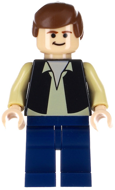 Han Solo - Black Vest over Tan Shirt, Dark Blue Plain Legs