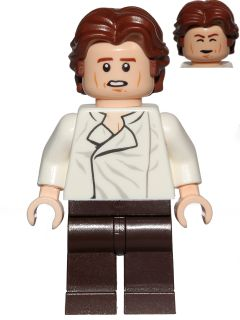 Han Solo - White Shirt with Wrinkles on Front, Dark Brown Legs, Wavy Hair