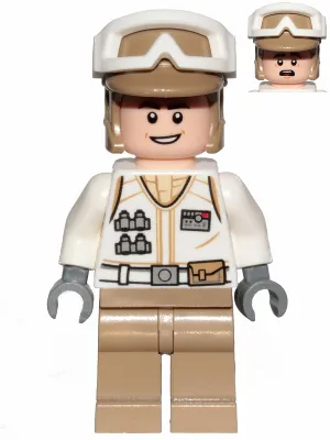 Hoth Rebel Trooper White Uniform, Dark Tan Legs (Open Mouth Smile)