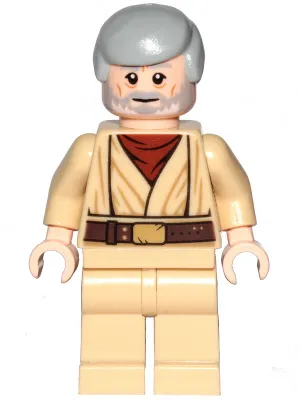 Obi-Wan Kenobi - Old, Light Bluish Gray Hair, Beard with White Highlights