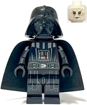 Darth Vader - Printed Arms, Traditional Starched Fabric Cape, White Head with Frown