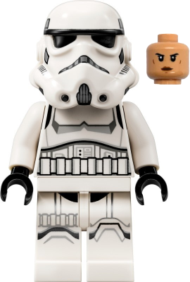 Imperial Stormtrooper - Female, Dual Molded Helmet with Light Bluish Gray Panels on Back, Shoulder Belts, Nougat Head