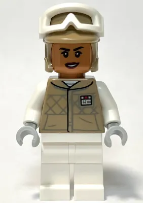 Hoth Rebel Trooper Dark Tan Uniform and Helmet, White Legs, Female (Kori Zaran)