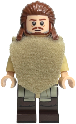 Qui-Gon Jinn - Dark Brown Legs, Poncho, Reddish Brown Beard