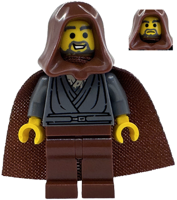Jedi Bob (Bobarian Afol) - Dark Bluish Gray Tunic, Reddish Brown Hood and Cape