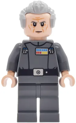 Grand Moff Wilhuff Tarkin - Dark Bluish Gray Uniform, Swept Back Hair, Dark Bluish Gray Eyebrows
