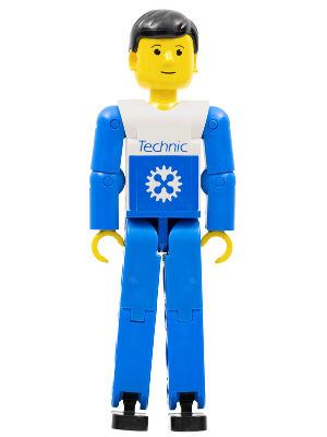 Technic Figure Blue Legs, White Top with Blue Technic Logo, Blue Arms