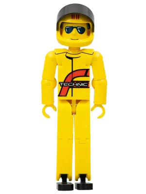 Technic Figure Yellow Legs, Yellow Top, Yellow Helmet, Black Visor (Power Puller Driver)