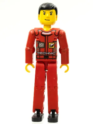 Technic Figure Red Legs, Red Top with Technic Logo, Black Hair - Without Stickers (4140765)