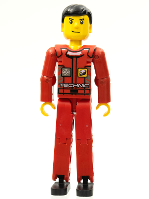 Technic Figure Red Legs, Red Top with Technic Logo, Black Hair - Without Stickers (4140765)