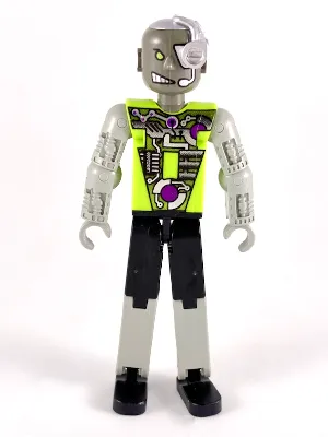 Technic Figure Cyber Person, Black Legs, Lime Torso, Mechanical Arms, Dark Gray Head, Cyborg Eyepiece (4140411)