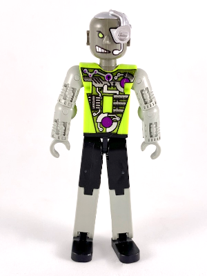 Technic Figure Cyber Person, Black Legs, Lime Torso, Mechanical Arms, Dark Gray Head, Cyborg Eyepiece (4140411)