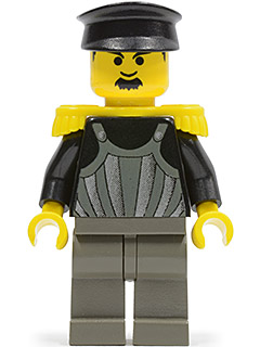 Time Twisters - Dark Gray Armor with Silver Stripes and Rivets, Yellow Epaulettes (Professor Millennium / Commodore Schmidt)