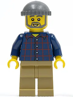LEGO Brand Store Male, Plaid Button Shirt, Dark Tan Legs (no back printing) {München}