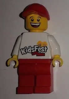 LEGO Brand Store Male, KidsFest Torso, Red Hat and Legs (no back printing) - LEGO Store at KidsFest