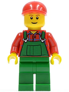 Overalls Farmer Green, Red Short Bill Cap
