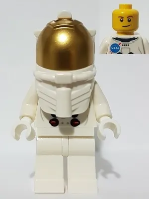 NASA Apollo 11 Astronaut - Male with White Torso with NASA Logo and Lopsided Smile