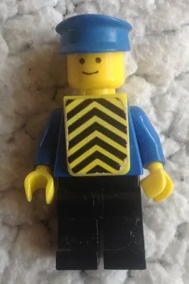 Plain Blue Torso with Blue Arms, Black Legs, Blue Hat, Yellow Vest with Black Chevrons (Stickers)