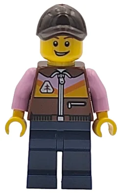 Airplane Passenger - Male, Reddish Brown Jacket, Dark Blue Legs, Dark Brown Cap