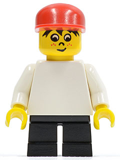 Timmy - Black Short Legs, Plain White Torso, Red Cap