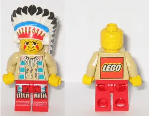 Indian Chief 1 (Big Chief Rattle Snake / Big Chief Rattlesnake) - LEGO Logo on Back