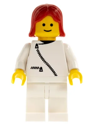 Jacket with Zipper - White, White Legs, Red Female Hair