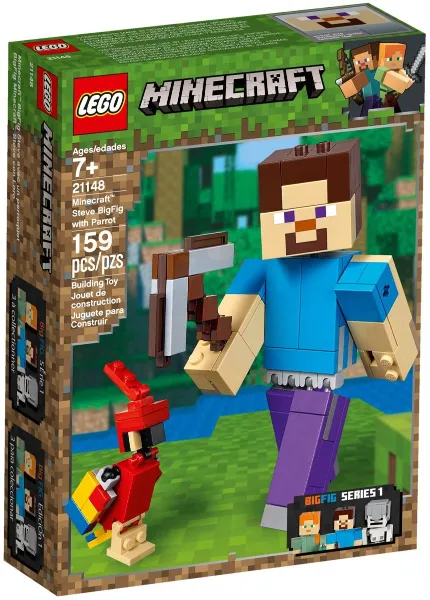 Minecraft Steve BigFig with Parrot