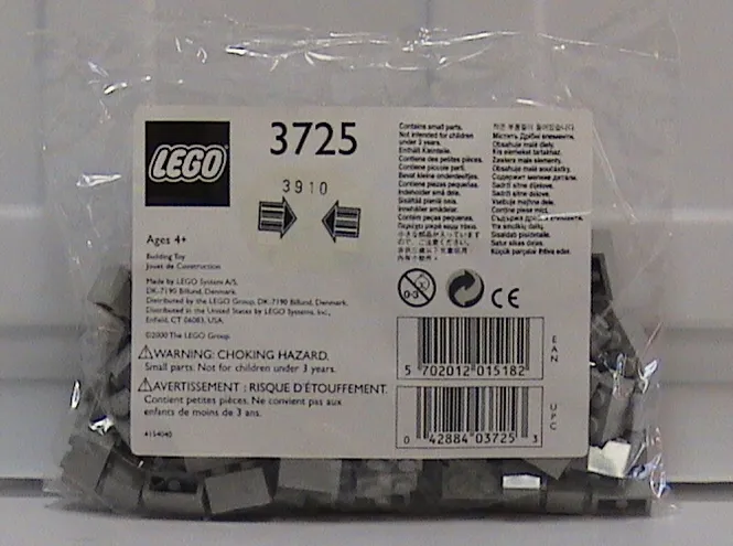 1 x 2 Light Gray Bricks