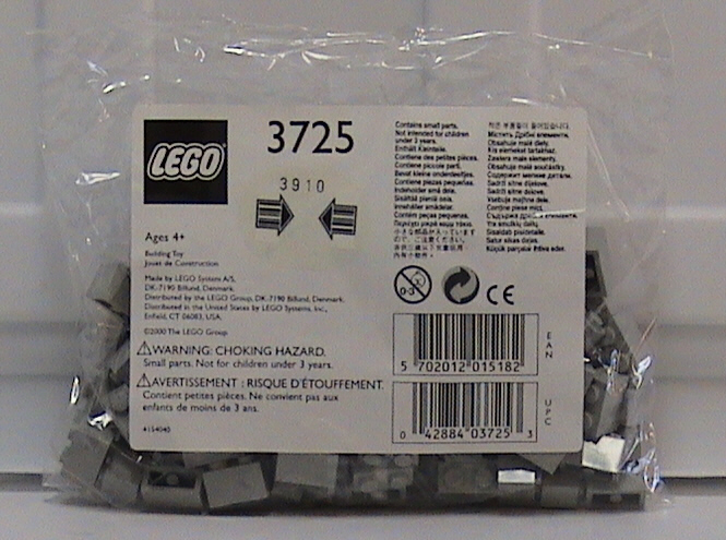 1 x 2 Light Gray Bricks