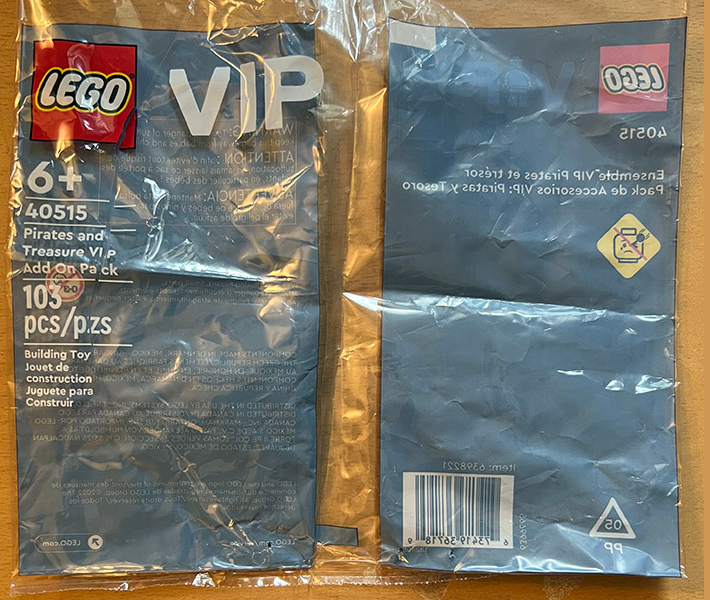 Pirates and Treasure VIP Add On Pack polybag