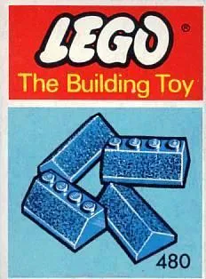 Slopes and Slopes Double 2 x 4, Blue (The Building Toy)