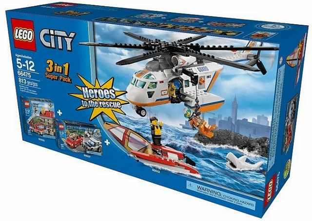 City Bundle Pack, 3 in 1 Super Pack (Sets 60003, 60007, and 60013) - Heroes to the rescue