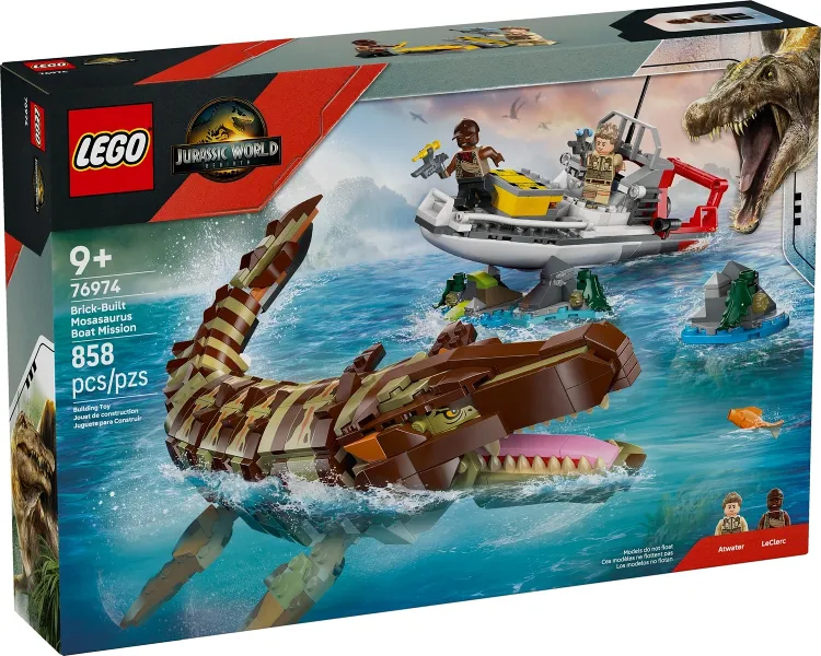 Brick-Built Mosasaurus Boat Mission