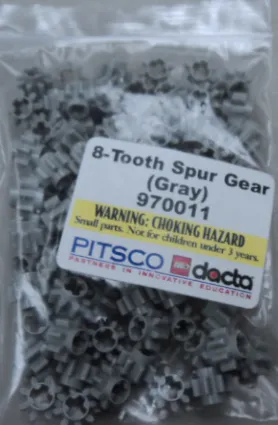 Gray 8-Tooth Spur Gear (Pack of 100)