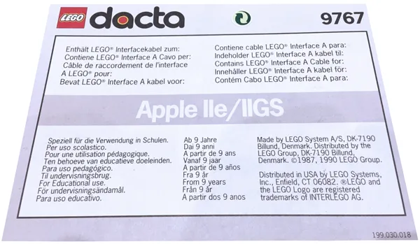 Interface Card and Cable for TC Logo - Apple IIe and Apple IIGS