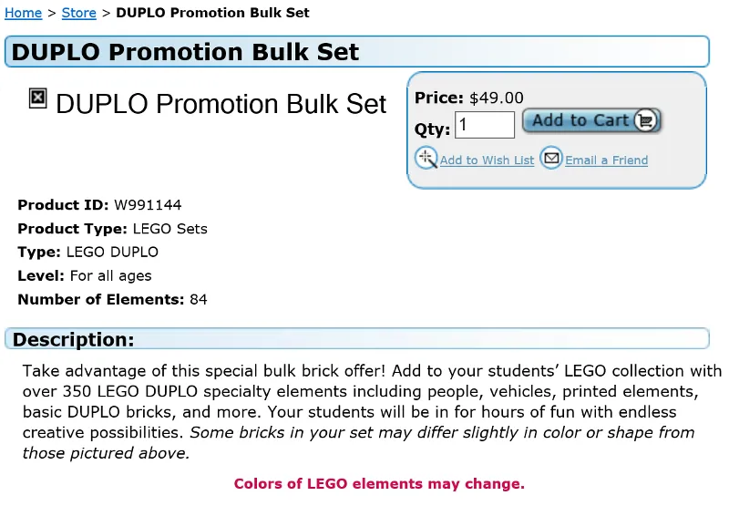 Duplo Promotion Bulk Set