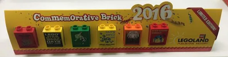 Commemorative Brick 2016, LEGOLAND Malaysia, Set of 6 Duplo Bricks 1 x 2 x 2