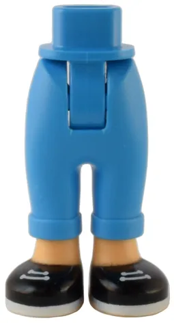 Mini Doll Hips and Trousers with Back Pockets and Cuffs with Molded Medium Tan Ankles and Feet and Printed Black Shoes with White Laces and Soles Pattern - Thick Hinge