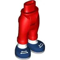 Mini Doll Hips and Trousers with Back Pockets and Cuffs with Molded White Ankles and Feet and Printed Dark Blue Shoes with Laces and Light Bluish Gray Soles Pattern - Thick Hinge