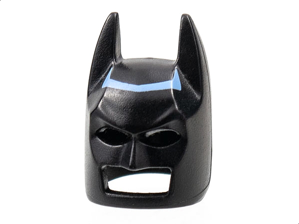 Minifigure, Headgear Mask Batman Cowl (Angular Ears, Pronounced Brow) with Medium Blue Electro Pattern