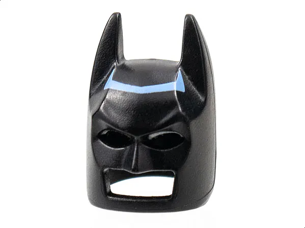 Minifigure, Headgear Mask Batman Cowl (Angular Ears, Pronounced Brow) with Medium Blue Electro Pattern