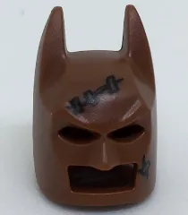 Minifigure, Headgear Mask Batman Cowl (Angular Ears, Pronounced Brow) with Black Stitched Seams Pattern
