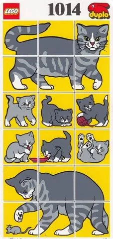 Paper Duplo Mosaic Picture Puzzle Key Card from Set 1014 - Cat