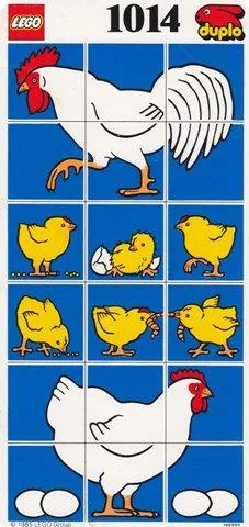 Paper Duplo Mosaic Picture Puzzle Key Card from Set 1014 - Chicken