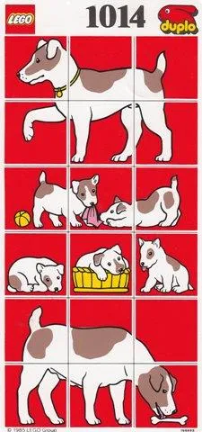 Paper Duplo Mosaic Picture Puzzle Key Card from Set 1014 - Dog