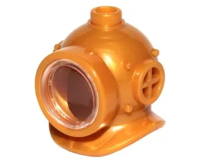 Minifigure, Headgear Helmet Underwater Deep Diver with Trans-Clear Glass