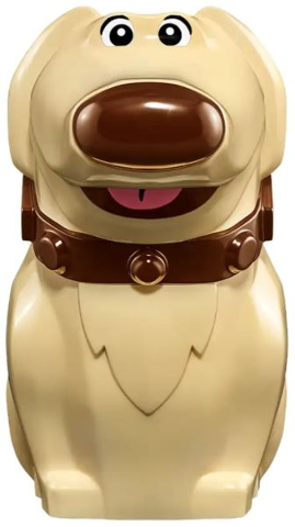 Dog, Disney Golden Retriever with Molded Dark Brown Collar and Nose and Printed Eyes and Mouth with Coral Tongue Pattern (Dug)