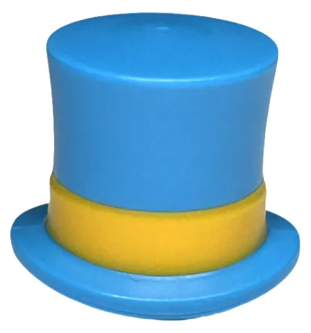 Minifigure, Headgear Hat, Top Hat Large with Molded Bright Light Orange Band Pattern
