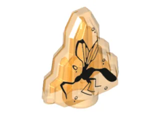 Rock 1 x 2 Crystal Stepped with Black Mosquito Pattern (Dinosaur DNA)