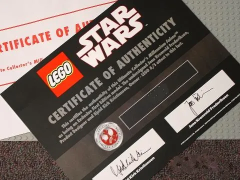 Paper Certificate of Authenticity for Set 10179 Limited Edition